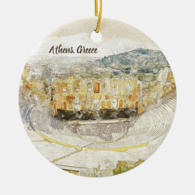 Antikes Theater Herodion, Athen, Griechenland Keramik Ornament (Vorne)