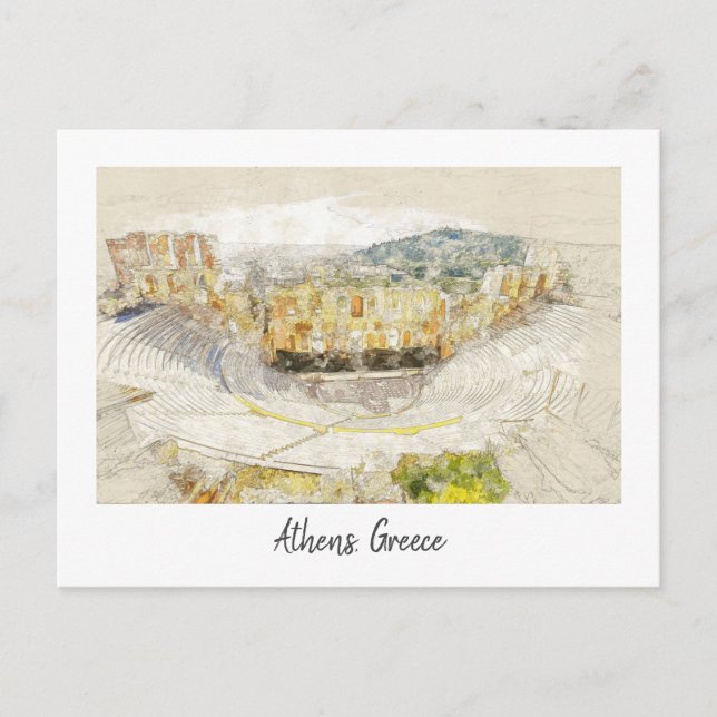 Antikes Theater in Athen, Griechenland Postkarte (Vorderseite)