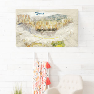 Antikes Theater von Athen, Griechenland Banner