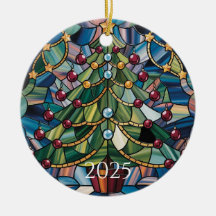 Antikes Tiffany-Stil Buntglas-Weihnachtsbaum