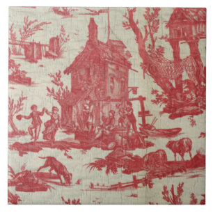 Antikes Toile de Jouy malerische Szene Fliese