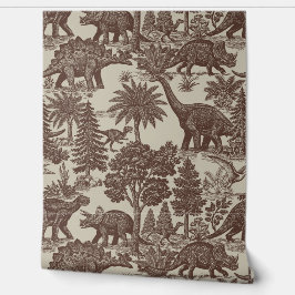 Antikes Toile-Muster mit Dinosauriern Tapete
