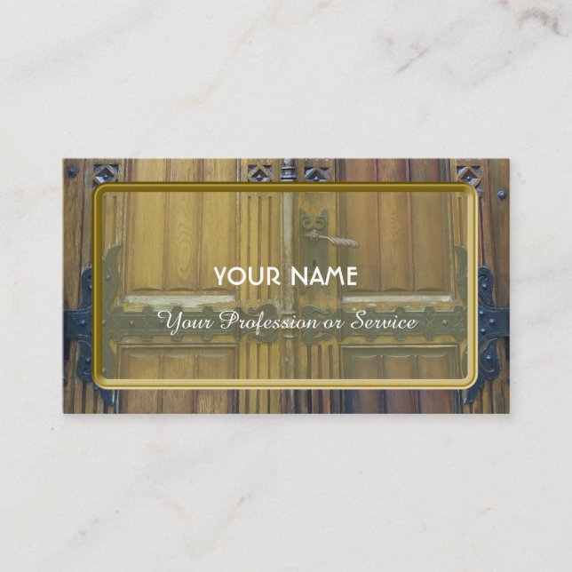 Antikes Tor mit kleiner Metallbeschläge aus Bügele Visitenkarte (Vorderseite)