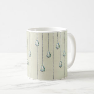 Antikes Türkis-Diamant-Rhinstone-Anhänger-Muster Kaffeetasse