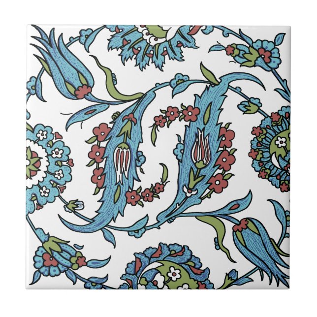 Antikes türkisches BlumenComposision Fliese (Vorderseite)