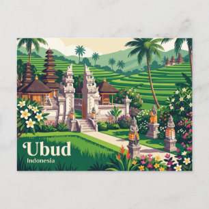 Antikes Ubud Bali Indonesien Postkarte