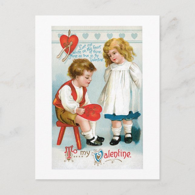 Antikes Valentine Feiertagspostkarte (Vorderseite)