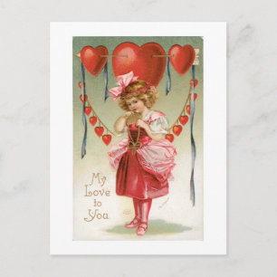 Antikes Valentine Feiertagspostkarte