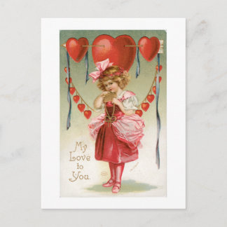 Antikes Valentine Feiertagspostkarte