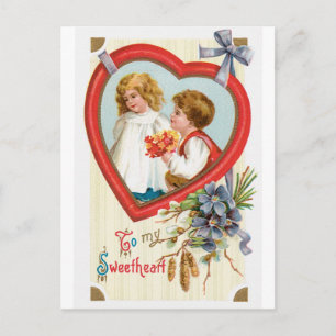 Antikes Valentinsgruß Feiertagspostkarte