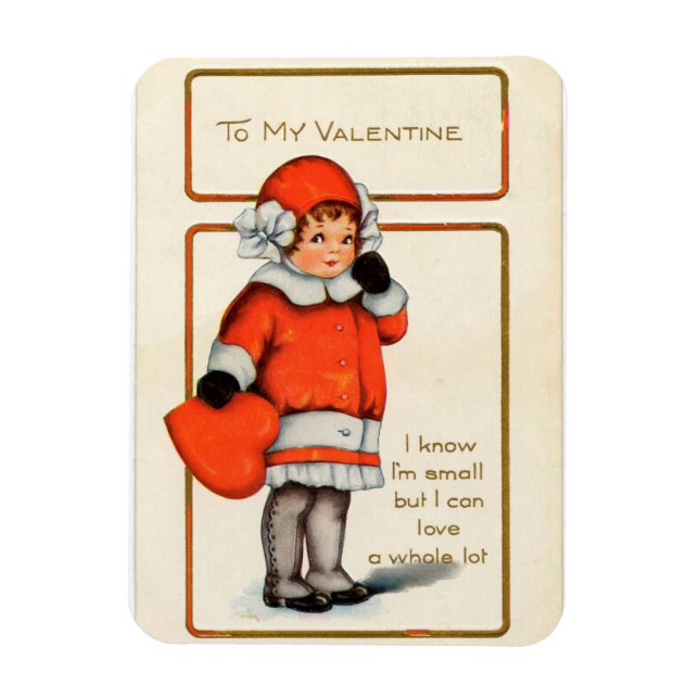 Antikes Valentinsmädchen Magnet (Vertikal)