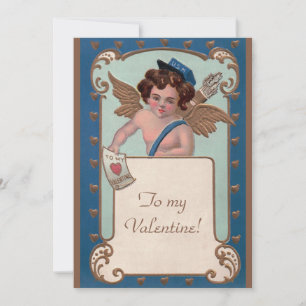 Antikes Valentinstag, Cherub mit Liebesbriefen Feiertagskarte