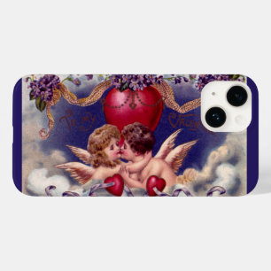 Antikes Valentinstag, Cherubs umarmen sich in Wolk Case-Mate iPhone Hülle