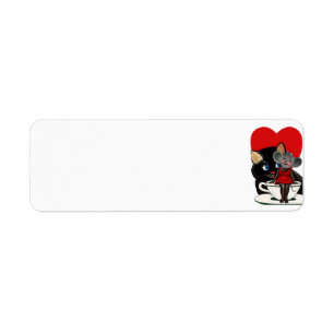Antikes Valentinstag, Katze Maus Teetasse Herz