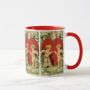 Antikes Valentinstag-Motiv, Cherubs äußern einen W Tasse