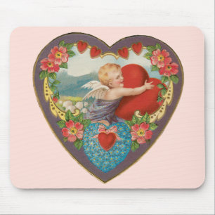 Antikes Valentinstag-Motiv mit viktorianischen Che Mousepad