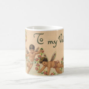Antikes Valentinstag-Motiv, viktorianische Cherubi Tasse