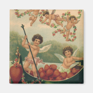 Antikes Valentinstag-Motiv, viktorianische Cherubs Magnet