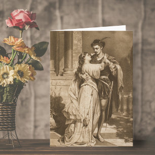 Antikes Valentinstagskarte von Romeo und Julia Feiertagskarte