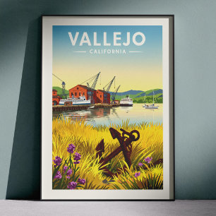Antikes Vallejo Kalifornien Poster