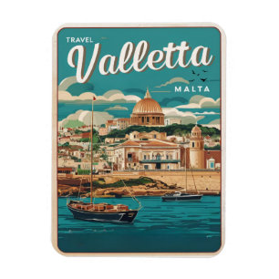 Antikes Valletta, Malta Reiseandenken und Geschenk Magnet
