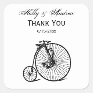 Antikes Velociped Penny Farthing Fahrrad Bike Quadratischer Aufkleber