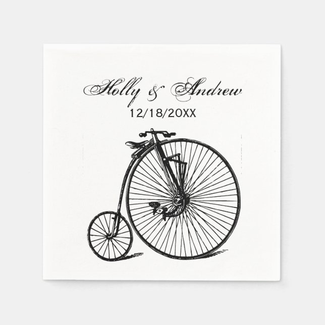 Antikes Velociped Penny Farthing Fahrrad Bike Serviette (Vorderseite)
