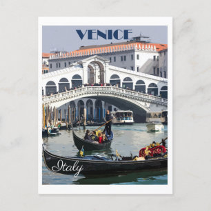 Antikes Venedig Italien Italienische Gondel Reise Postkarte