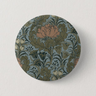 Antikes viktorianisches Blumenmuster Salbei Terrak Button