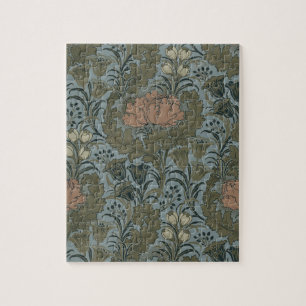 Antikes viktorianisches Blumenmuster Salbei Terrak Puzzle
