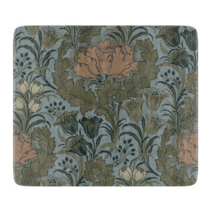Antikes viktorianisches Blumenmuster Salbei Terrak Schneidebrett