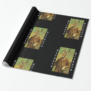 Antikes viktorianisches Hase-Geschenkpapier Geschenkpapier