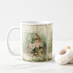 Antikes viktorianisches Kind, Mädchen Frühlings-Ob Tasse