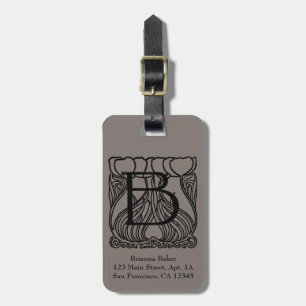 Antikes viktorianisches Monogramm Buchstabe B, Blu Gepäckanhänger