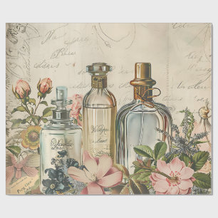 Antikes viktorianisches Parfüm-Decoupage-Seidenpap Geschenkpapier