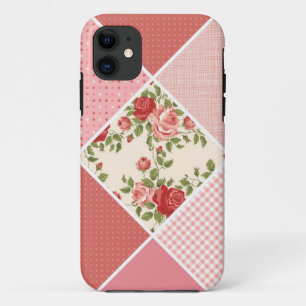 Antikes viktorianisches Quilt, Rosa, Rose, Weiß Case-Mate iPhone Hülle