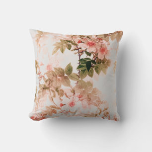 Antikes viktorianisches rosa Blumenmuster im Chic- Kissen