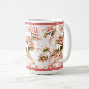 Antikes viktorianisches rosa Blumenmuster Kaffeetasse