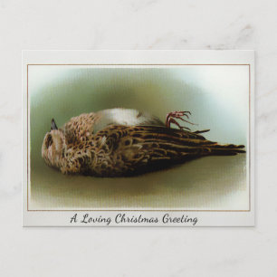 Antikes viktorianisches totes Vogel-Weihnachten Postkarte