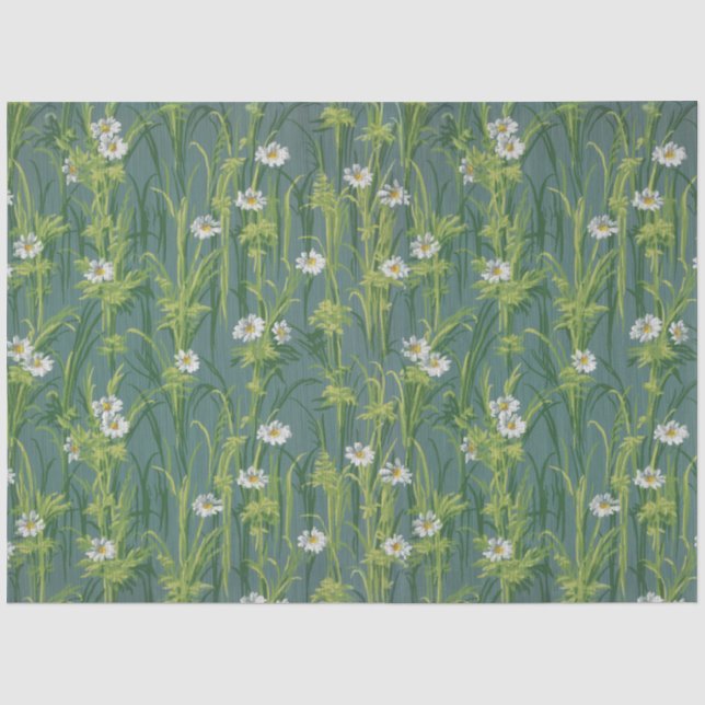 Antikes Viktorianisches Vintages Blume Muster Seidenpapier (Vorderseite)