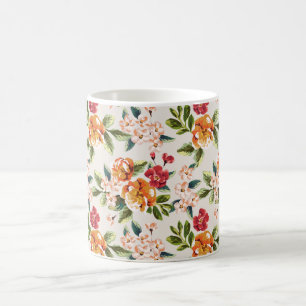 Antikes viktorianisches Wasserfarben-Blumenmuster Tasse