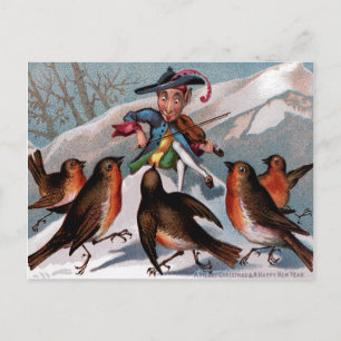 Antikes Viktorianisches Weihnachten Postkarte