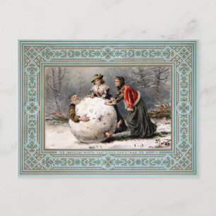 Antikes Viktorianisches Weihnachten Postkarte