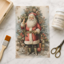 Antikes Viktorianisches Weihnachtsdekoupage