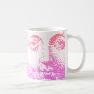 Antikes Vintag rosa Sonnenbild Kaffeetasse