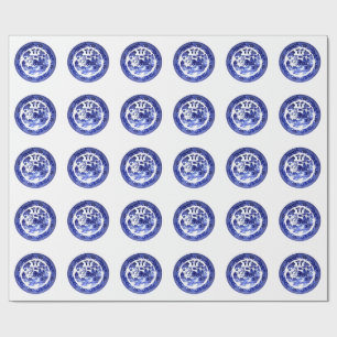 Antikes Vintage Blue Willow Muster circa 1790 Geschenkpapier