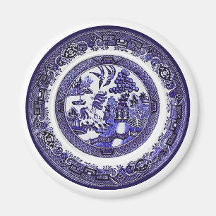Antikes Vintage Blue Willow Muster circa 1790 Magnet