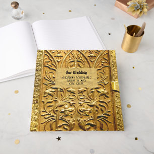 Antikes Vintage-Gold-Dekor-Bild Altes Buch Uralt