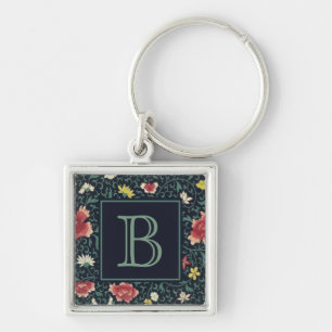 Antikes vintage hübsches florales Monogramm Schlüsselanhänger