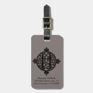 Antikes Vintage-Monogramm Buchstabe H elegant Gepäckanhänger